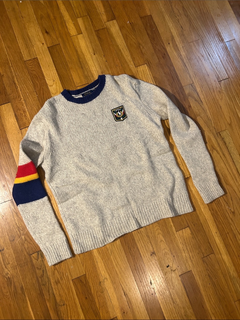 🧗🏾‍♂️ Polo Ralph Lauren Gray Ski Sweater with Patch